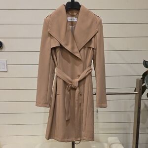 Calvin Klein Beige Belted Trench Coat
